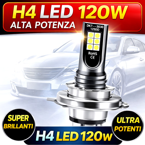 Lampadina led 60w 12v fari - h4,